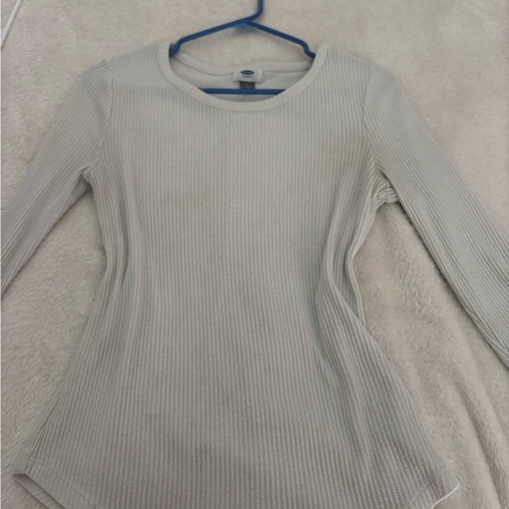 Women's Ribbed Long Sleeve Top - Cream